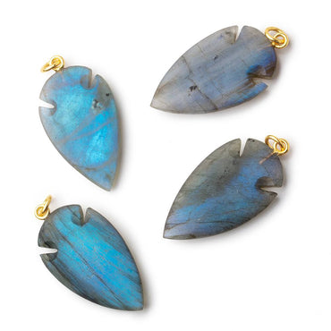 33x20mm Matte Labradorite Plain Arrowhead Pendant 1 Focal (ONLINE ORDER ONLY)