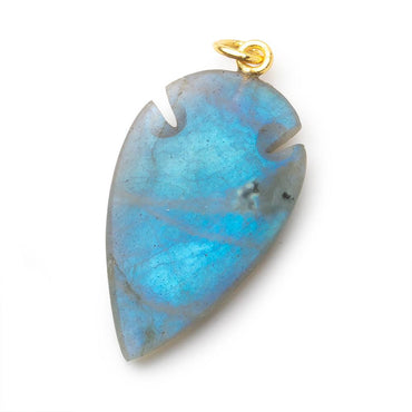 33x20mm Matte Labradorite Plain Arrowhead Pendant 1 Focal (ONLINE ORDER ONLY)