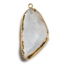 33x20x12mm Gold Leafed White Concave Drusy Focal Pendant 1 piece (ONLINE ORDER ONLY)