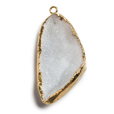 33x20x12mm Gold Leafed White Concave Drusy Focal Pendant 1 piece (ONLINE ORDER ONLY)