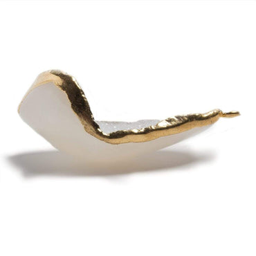 33x20x12mm Gold Leafed White Concave Drusy Focal Pendant 1 piece (ONLINE ORDER ONLY)