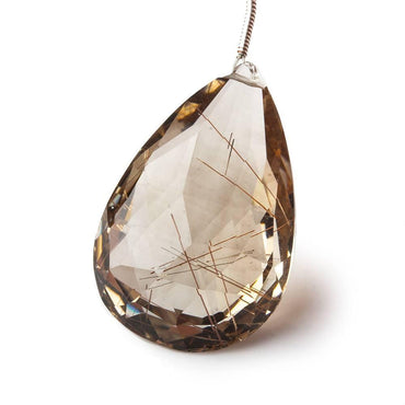 33x22mm Rutilated Smoky Quartz Faceted Pear Focal Bead 1 piece (ONLINE ORDER ONLY)