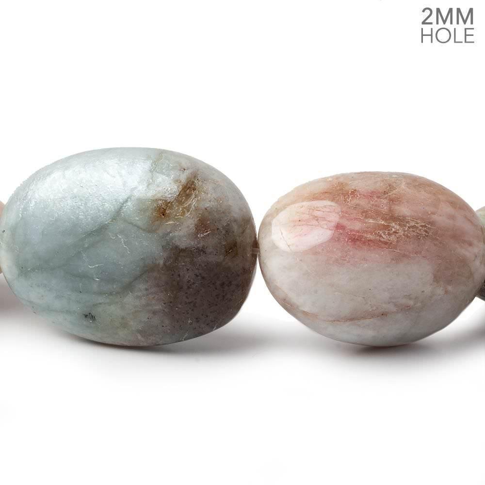 Multi Beryl straight drilled plain nuggets 16 inch 11 large hole beads (ONLINE ORDER ONLY)