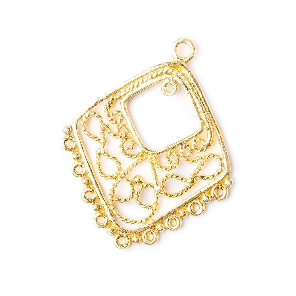 33x27mm Vermeil Chandelier Diamond Scrollwork Design with 10 rings 1 piece (ONLINE ORDER ONLY)