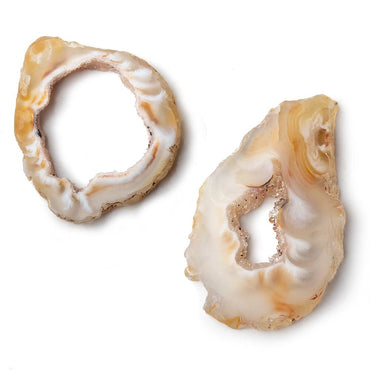 33x28-43x26mm Occo Agate with Drusy Slice without drill hole 2 pieces (ONLINE ORDER ONLY)