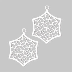 33x30mm Brushed Filigree Hexagon Charm Set of 2 pieces (ONLINE ORDER ONLY)