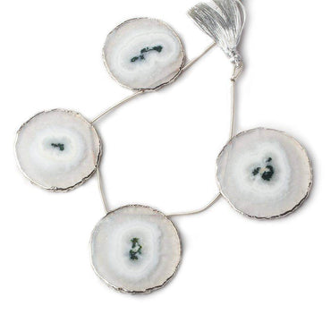 33x33-40x40mm Silver Leafed Solar Quartz Slices AAA Grade 4 pieces (ONLINE ORDER ONLY)