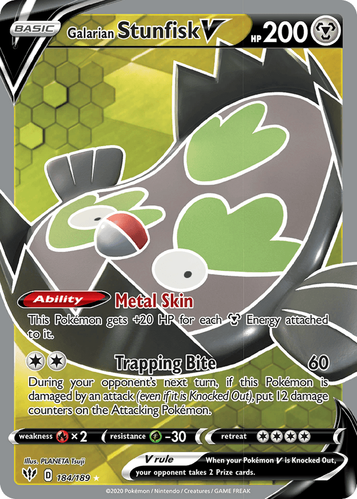 Galarian Stunfisk V (184/189) [Sword & Shield: Darkness Ablaze] (Online Only)