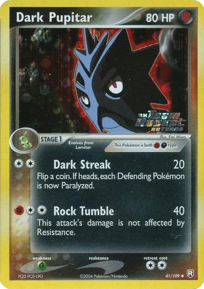 Dark Pupitar (41/109) (Stamped) [EX: Team Rocket Returns] (Online Only)