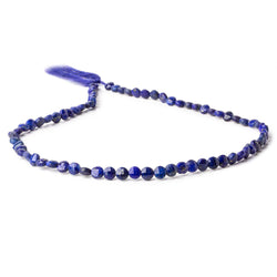4mm Lapis Lazuli checkerboard calibrated faceted coins 12.5 inch 85 beads AAA (ONLINE ORDER ONLY)