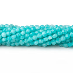 3.7mm Amazonite checkerboard calibrated faceted coins 12.5 inch 90 beads AAA (ONLINE ORDER ONLY)