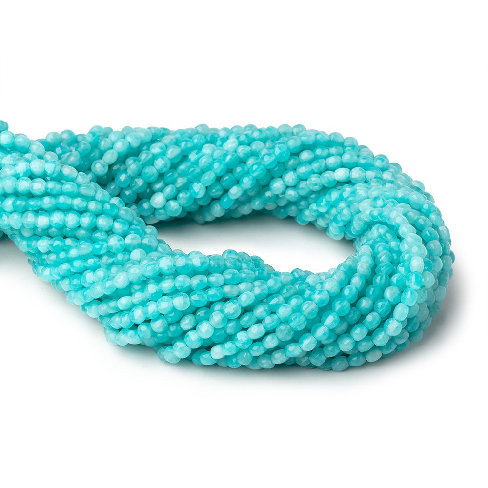 3.7mm Amazonite checkerboard calibrated faceted coins 12.5 inch 90 beads AAA (ONLINE ORDER ONLY)