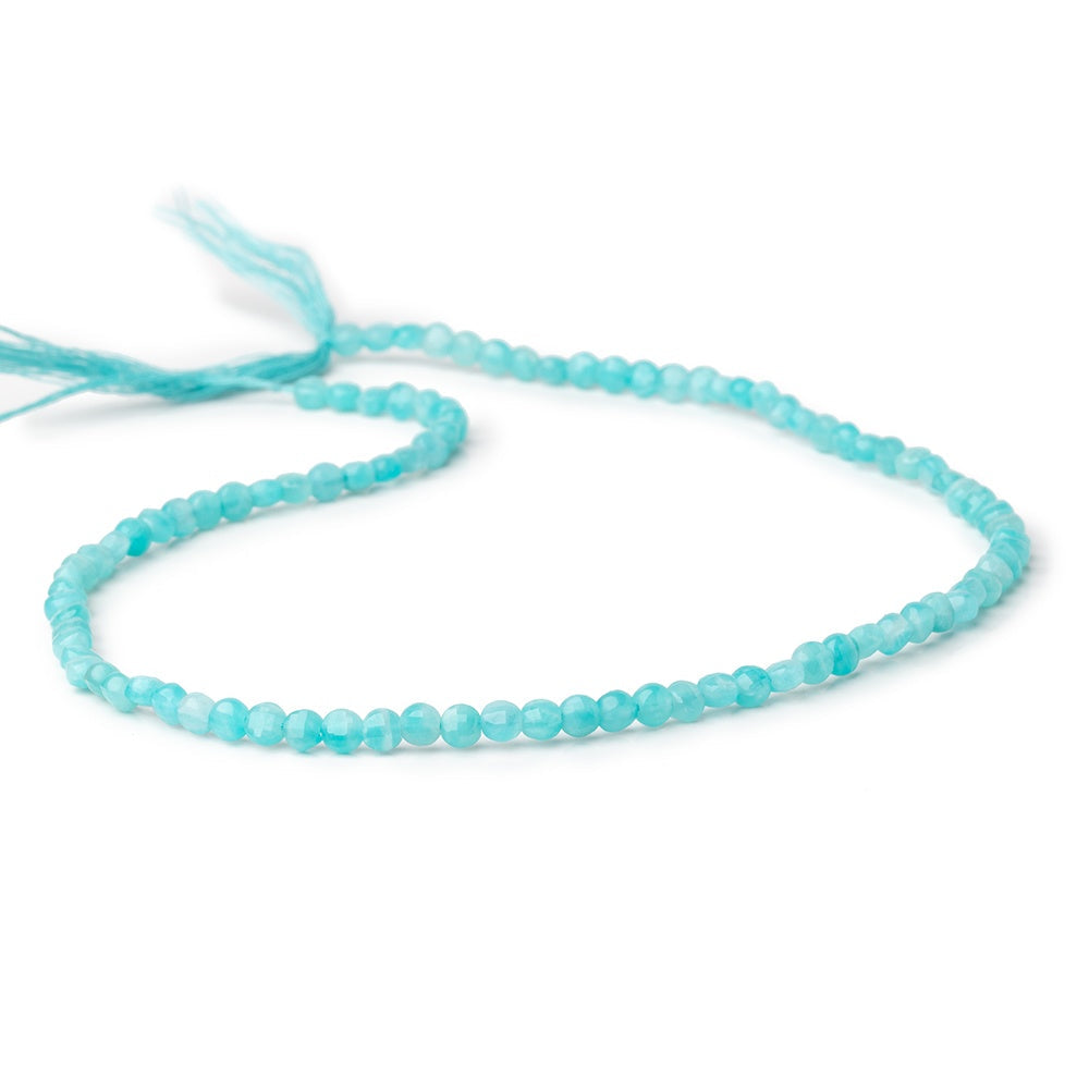 3.7mm Amazonite checkerboard calibrated faceted coins 12.5 inch 90 beads AAA (ONLINE ORDER ONLY)