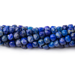 4mm Lapis Lazuli Micro Faceted Cubes 12.5 inch 78 Beads (ONLINE ORDER ONLY)
