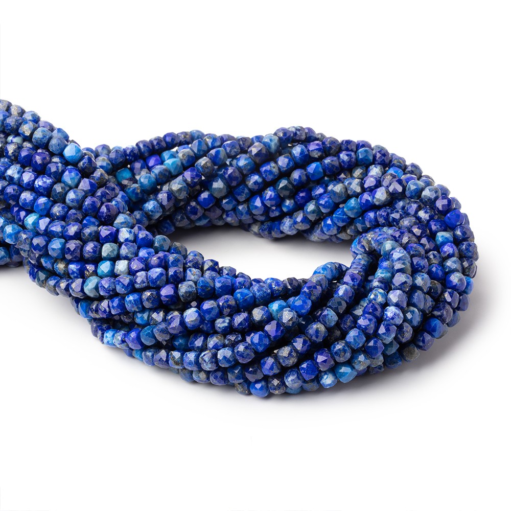 4mm Lapis Lazuli Micro Faceted Cubes 12.5 inch 78 Beads (ONLINE ORDER ONLY)