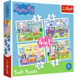Trefl 4 in 1 (12, 15, 20, 24 Piece) Puzzle - Peppa Pig's Holiday Recollection Jigsaw Puzzle (ONLINE ORDER ONLY)