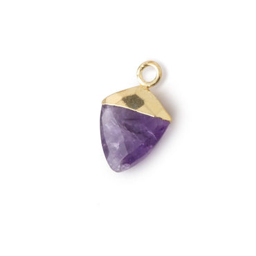 11x9-12x10mm Gold Leafed Amethyst faceted shield Pendant 1 focal (ONLINE ORDER ONLY)