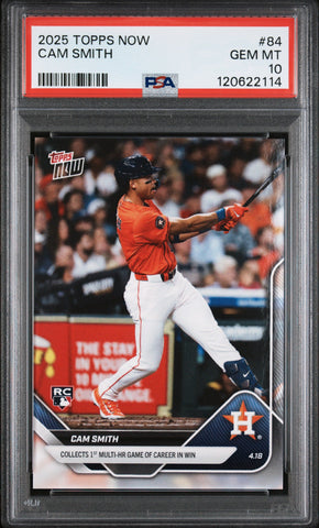 Graded 2025 Topps Now Cam Smith #84 Rookie RC Baseball Card PSA 10 Gem Mint (ONLINE ORDER ONLY)