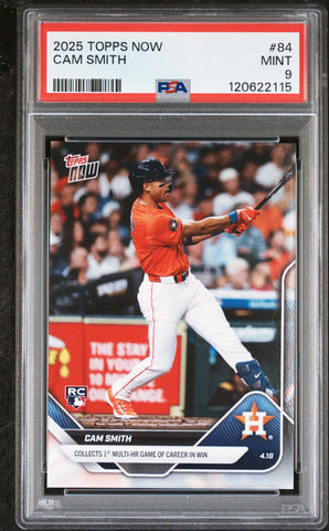 Graded 2025 Topps Now Cam Smith #84 Rookie RC Baseball Card PSA 9 Mint (ONLINE ORDER ONLY)