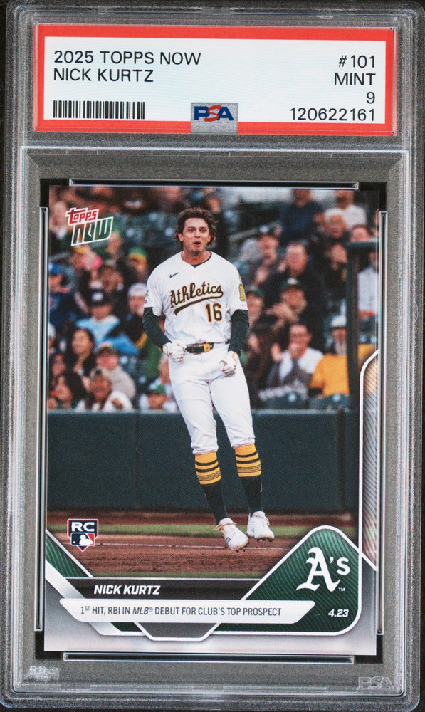 Graded 2025 Topps Now Nick Kurtz #101 Rookie RC Baseball Card PSA 9 Mint (ONLINE ORDER ONLY)