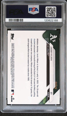 Graded 2025 Topps Now Jacob Wilson #61 Gold Foil /50 Rookie RC Baseball Card PSA 8 Near Mint (ONLINE ORDER ONLY)