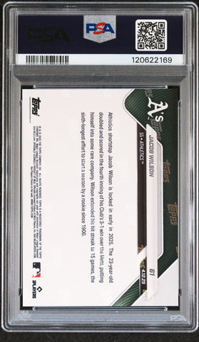 Graded 2025 Topps Now Jacob Wilson #61 Gold Foil /50 Rookie RC Baseball Card PSA 9 Mint (ONLINE ORDER ONLY)