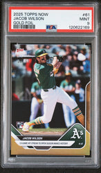 Graded 2025 Topps Now Jacob Wilson #61 Gold Foil /50 Rookie RC Baseball Card PSA 9 Mint (ONLINE ORDER ONLY)