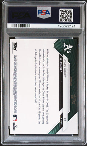 Graded 2025 Topps Now Jacob Wilson #61 Rookie RC Baseball Card PSA 10 Gem Mint (ONLINE ORDER ONLY)
