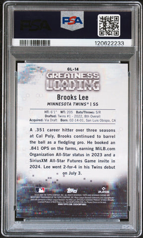 Graded 2025 Topps Bowman Brooks Lee #GL14 Greatness Loading Rookie RC Baseball Card PSA 10 Gem Mint (ONLINE ORDER ONLY)
