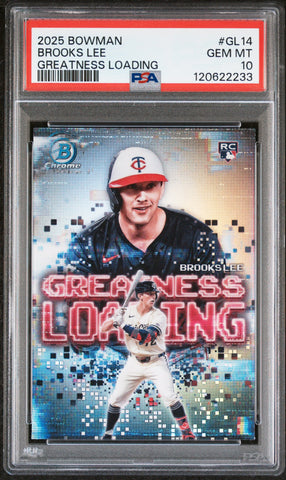 Graded 2025 Topps Bowman Brooks Lee #GL14 Greatness Loading Rookie RC Baseball Card PSA 10 Gem Mint (ONLINE ORDER ONLY)