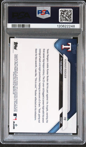Graded 2025 Topps Now Kumar Rocker #78 Rookie RC Baseball Card PSA 9 Mint (ONLINE ORDER ONLY)