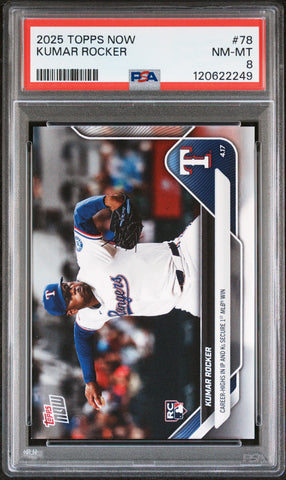Graded 2025 Topps Now Kumar Rocker #78 Rookie RC Baseball Card PSA 8 Near Mint (ONLINE ORDER ONLY)