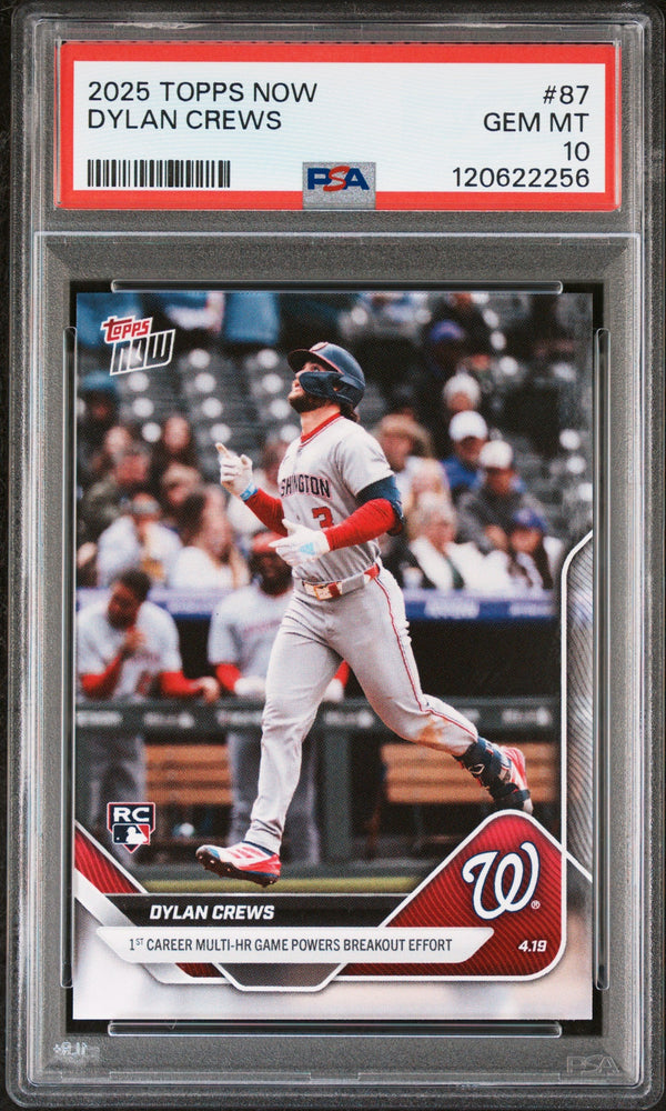Graded 2025 Topps Now Dylan Crews #87 Rookie RC Baseball Card PSA 10 Gem Mint (ONLINE ORDER ONLY)