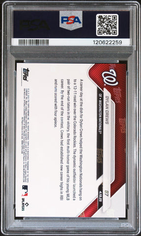 Graded 2025 Topps Now Dylan Crews #87 Rookie RC Baseball Card PSA 9 Mint (ONLINE ORDER ONLY)