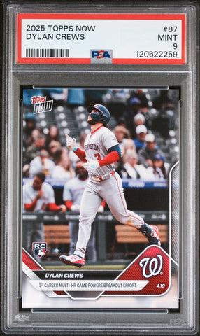 Graded 2025 Topps Now Dylan Crews #87 Rookie RC Baseball Card PSA 9 Mint (ONLINE ORDER ONLY)