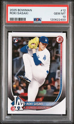 Graded 2025 Topps Bowman Roki Sasaki #12 Rookie RC Baseball Card PSA 10 Gem Mint (ONLINE ORDER ONLY)