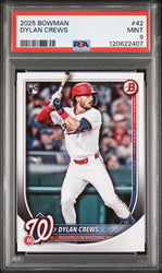 Graded 2025 Topps Bowman Dylan Crews #42 Rookie RC Baseball Card PSA 9 Mint (ONLINE ORDER ONLY)