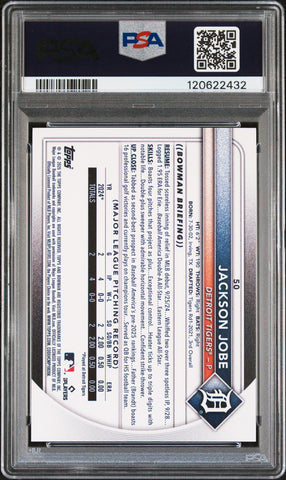 Graded 2025 Topps Bowman Jackson Jobe #50 Rookie RC Baseball Card PSA 10 Gem Mint (ONLINE ORDER ONLY)