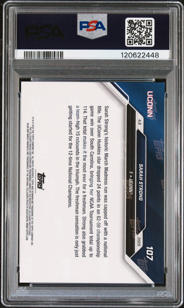 Graded 2024 Topps Bowman U Now Sarah Strong #107 Blue /49 Rookie RC Basketball Card PSA 9 Mint (ONLINE ORDER ONLY)