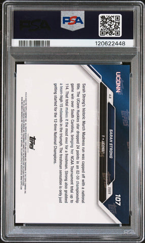 Graded 2024 Topps Bowman U Now Sarah Strong #107 Blue /49 Rookie RC Basketball Card PSA 9 Mint (ONLINE ORDER ONLY)