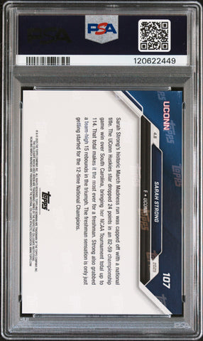 Graded 2024-25 Bowman U Now Sarah Strong #107 Rookie RC Basketball Card PSA 10 Gem Mint (ONLINE ORDER ONLY)