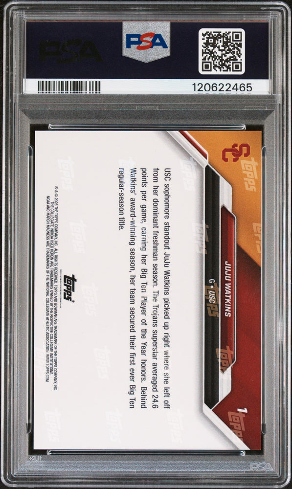Graded 2025 Topps Bowman U Now JuJu Watkins #1 March Madness Rookie RC Basketball Card PSA 10 Gem Mint (ONLINE ORDER ONLY)