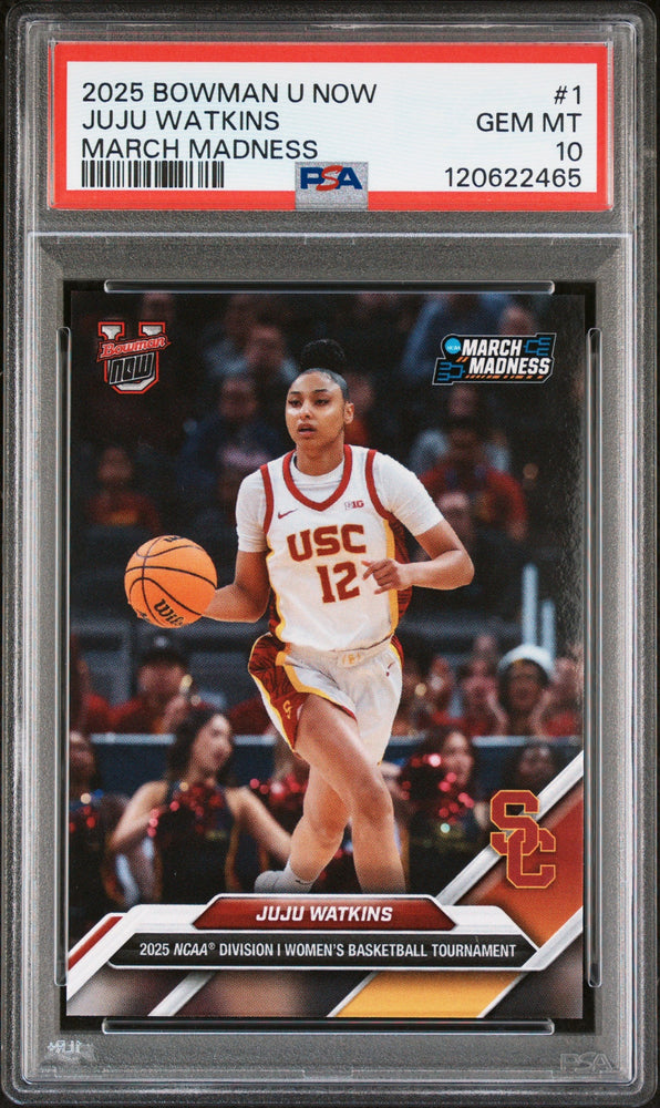Graded 2025 Topps Bowman U Now JuJu Watkins #1 March Madness Rookie RC Basketball Card PSA 10 Gem Mint (ONLINE ORDER ONLY)