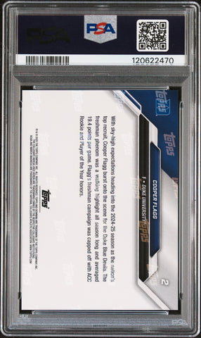 Graded 2025 Topps Bowman U Now Cooper Flagg #2 March Madness Rookie RC Basketball Card PSA 10 Gem Mint (ONLINE ORDER ONLY)