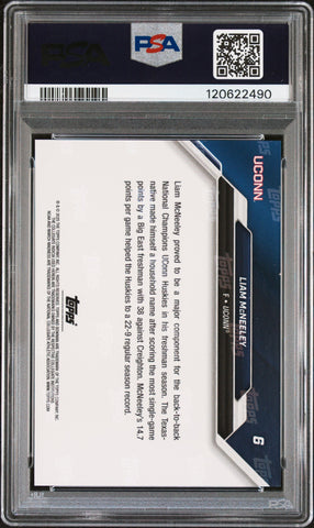 Graded 2025 Topps Bowman U Now Liam McNeeley #6 March Madness Black Rookie RC Basketball Card PSA 9 Mint (ONLINE ORDER ONLY)