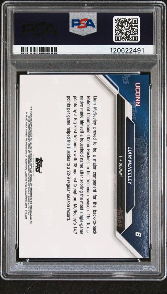 Graded 2025 Topps  Bowman U Now Liam McNeeley #6 March Madness Rookie RC Basketball Card PSA 10 Gem Mint (ONLINE ORDER ONLY)