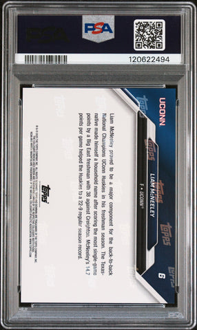 Graded 2025 Topps Bowman U Now Liam McNeeley #6 March Madness Rookie RC Basketball Card PSA 9 Mint (ONLINE ORDER ONLY)