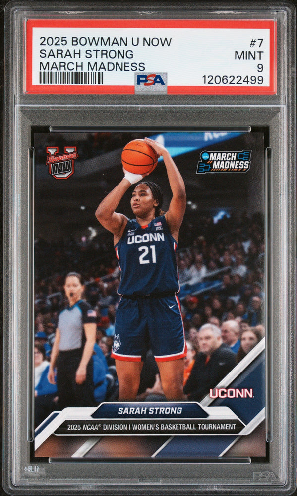 Graded 2025 Topps Bowman U Now Sarah Strong #7 March Madness Rookie RC Basketball Card PSA 9 Mint (ONLINE ORDER ONLY)