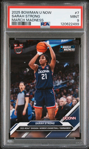 Graded 2025 Topps Bowman U Now Sarah Strong #7 March Madness Rookie RC Basketball Card PSA 9 Mint (ONLINE ORDER ONLY)