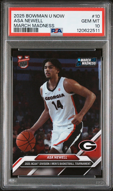 Graded 2025 Topps Bowman U Now Asa Newell #10 March Madness Rookie RC Basketball Card PSA 10 Gem Mint